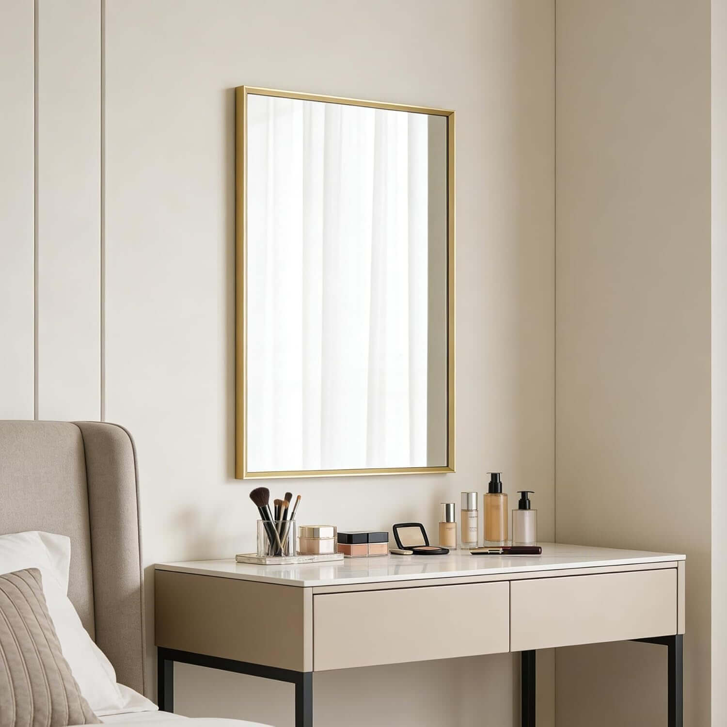 Brushed Gold Bathroom Mirror