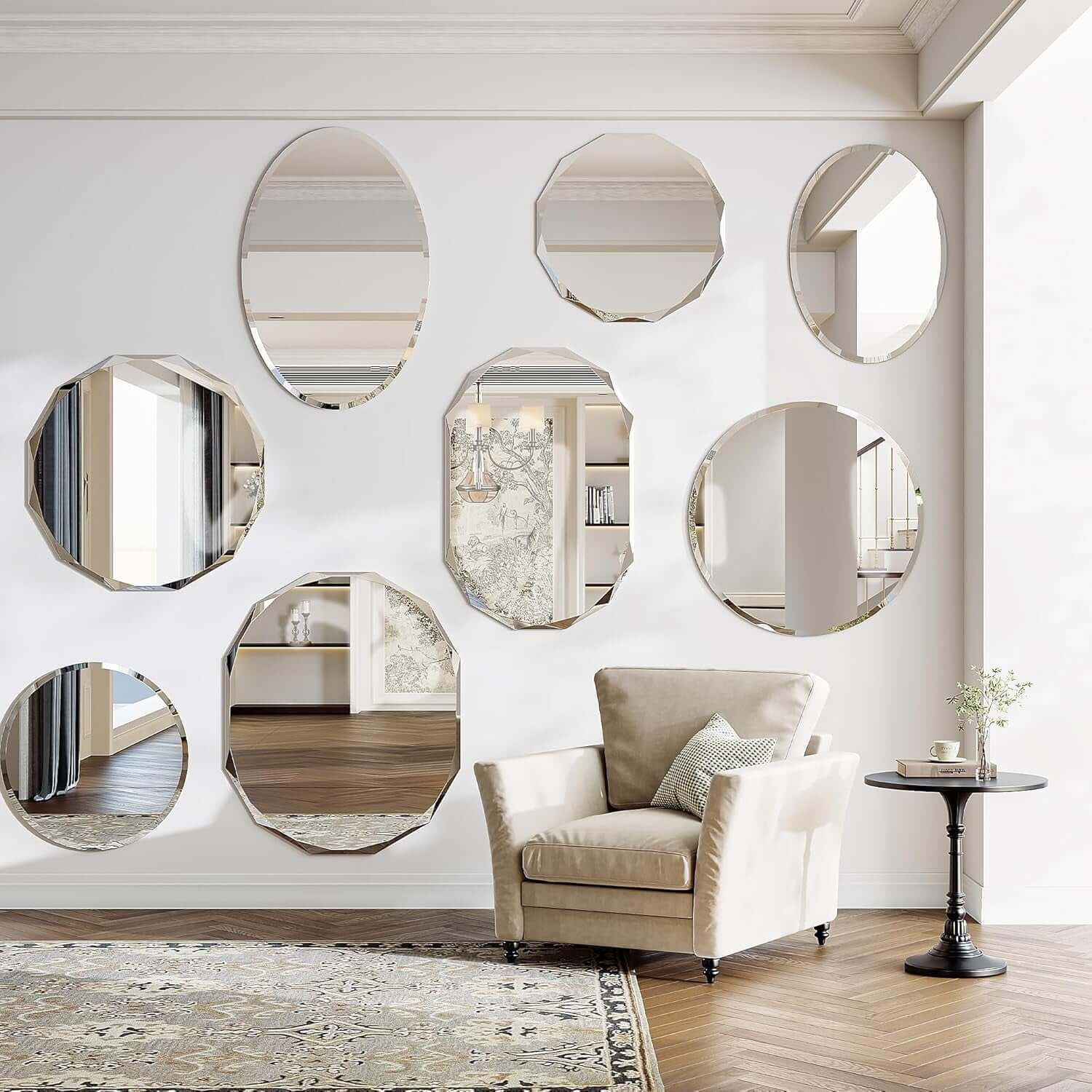 Frameless Oval Mirror