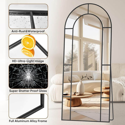 Black Arched Full-Length Mirror