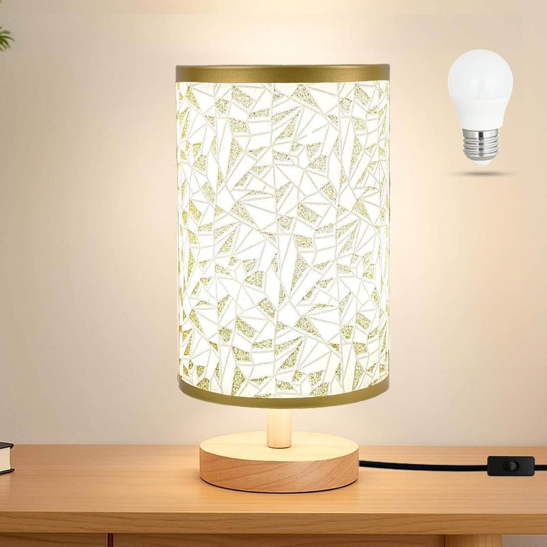 Chic Rose Gold Desk Lamp with Flaxen Shade - Perfect for Bedrooms, Offices, and Nightstands