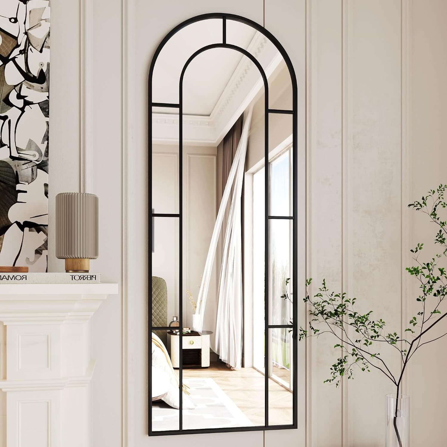 Black Arched Full-Length Mirror
