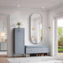 Sleek Black Oval Wall Mirror - 24" x 60" Modern Metal Frame for Bathroom, Bedroom, and Entryway