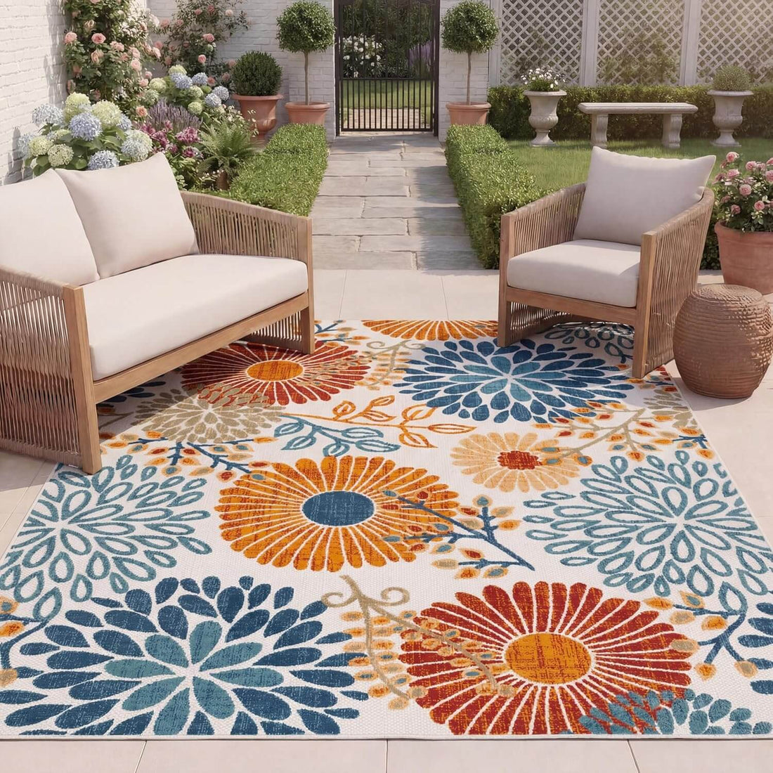 washable floral area rug
