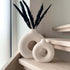 Elevate Your Home Decor with Our Set of 2 Stylish White Ceramic Donut Vases - Perfect for Modern Farmhouse Aesthetics!