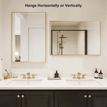 Brushed Gold Bathroom Mirror