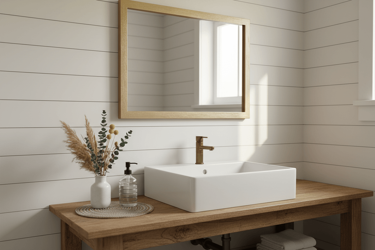 Brushed Gold Bathroom Mirror