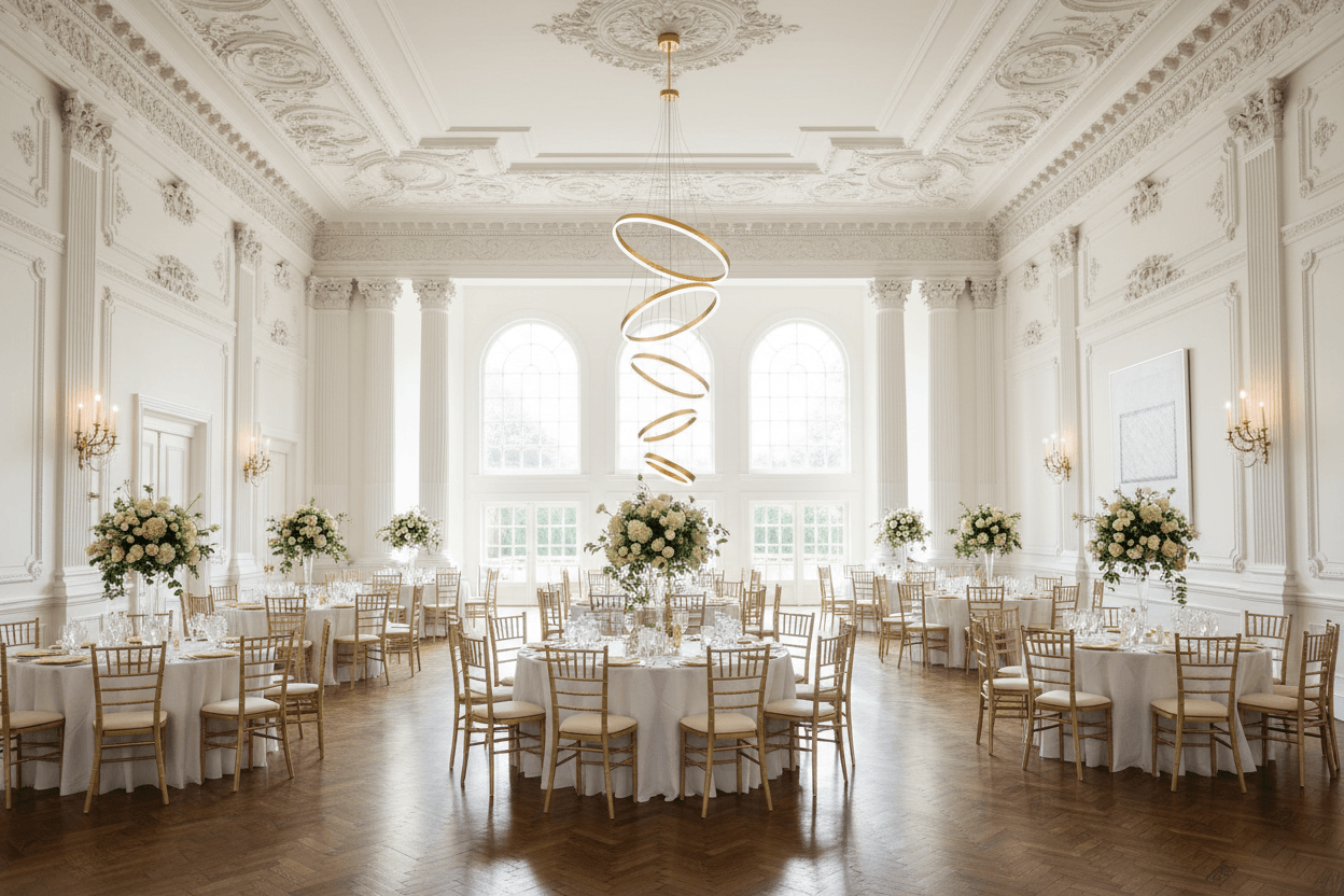 5-Ring Gold LED Chandelier