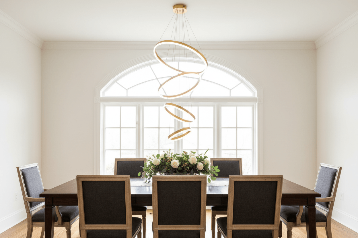 5-Ring Gold LED Chandelier