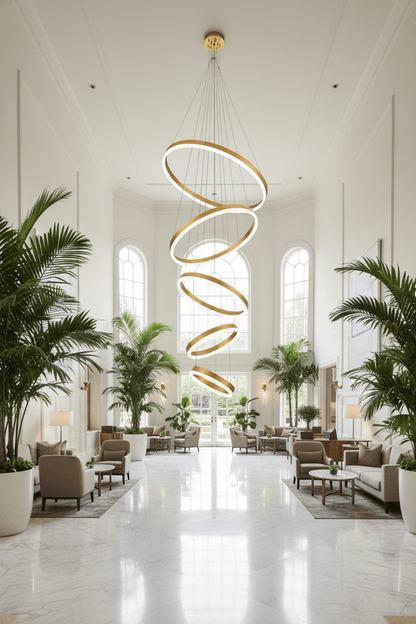 5-Ring Gold LED Chandelier