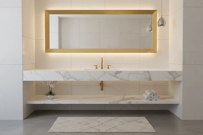Brushed Gold Bathroom Mirror