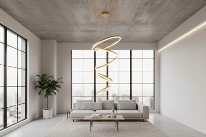 5-Ring Gold LED Chandelier