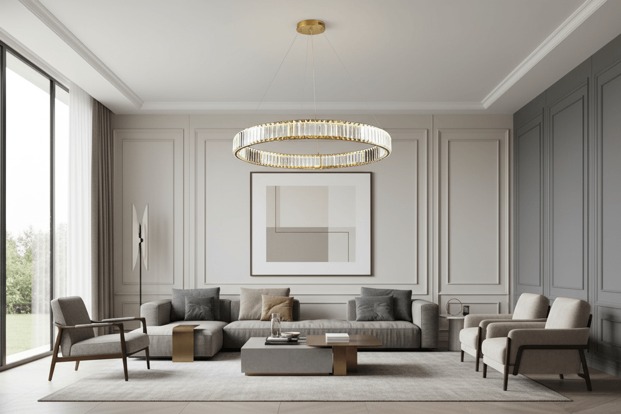 Modern Gold Crystal Chandelier