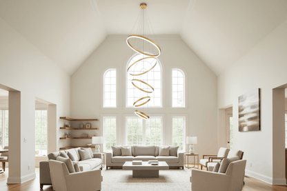 5-Ring Gold LED Chandelier